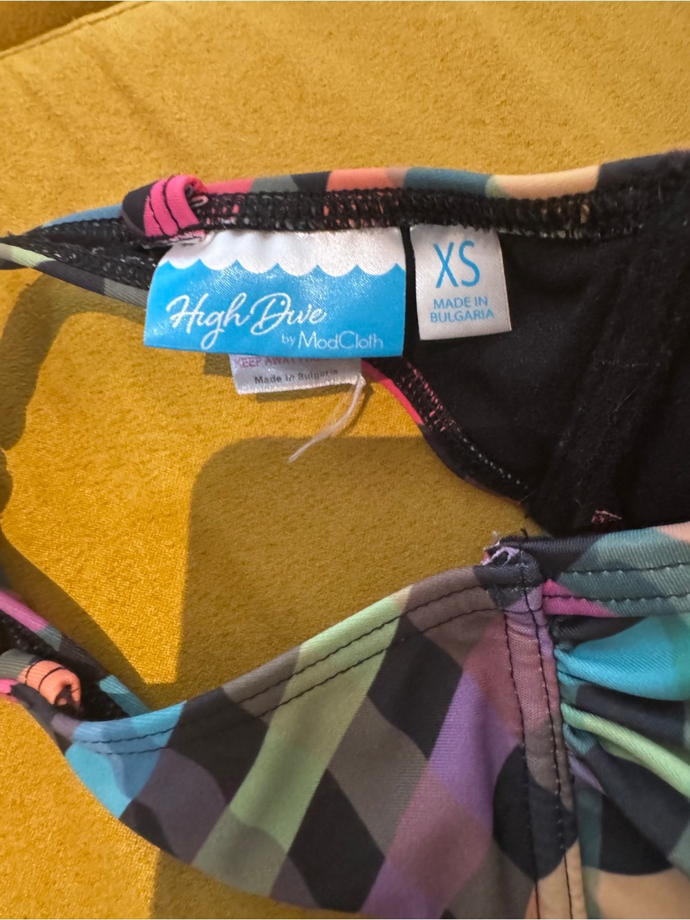 Modcloth rainbow gingham bikini - Picture 3 of 4